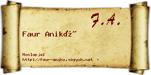 Faur Anikó névjegykártya